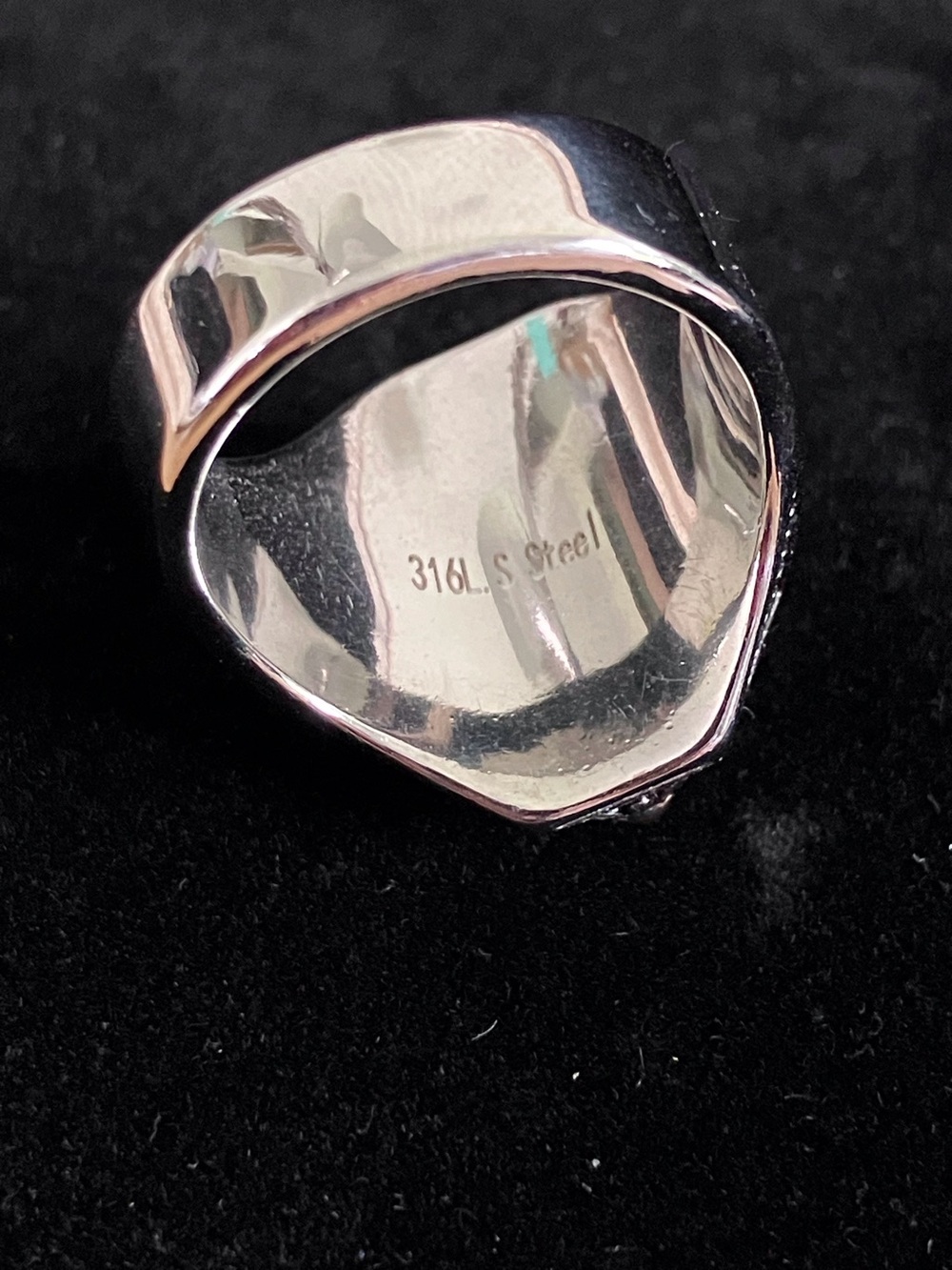 Men's Tiger's Eye Stone Signet Ring in Stainless Steel - Picture 3 of 7